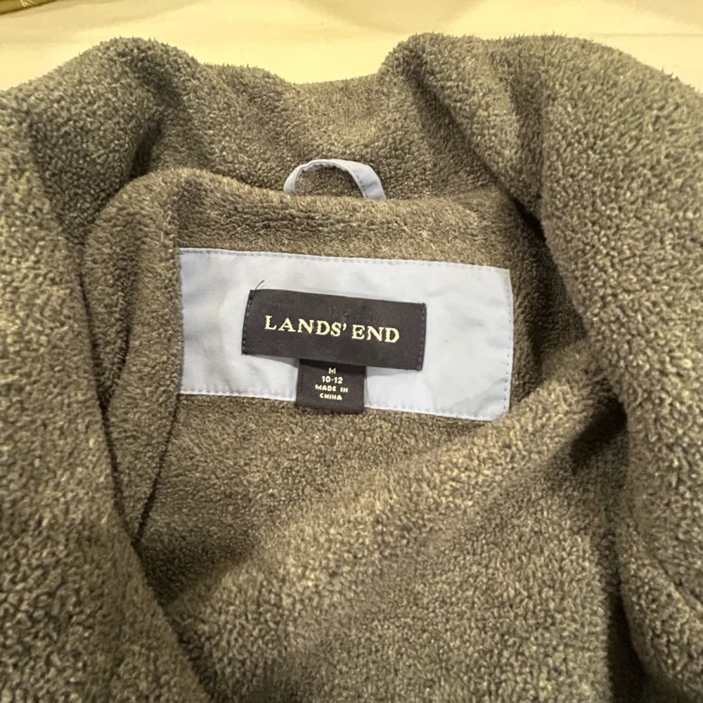 Lands’ End Fleece Lined Jacket Blue Women’s Medium Zip Front Coat - Picture 4 of 10